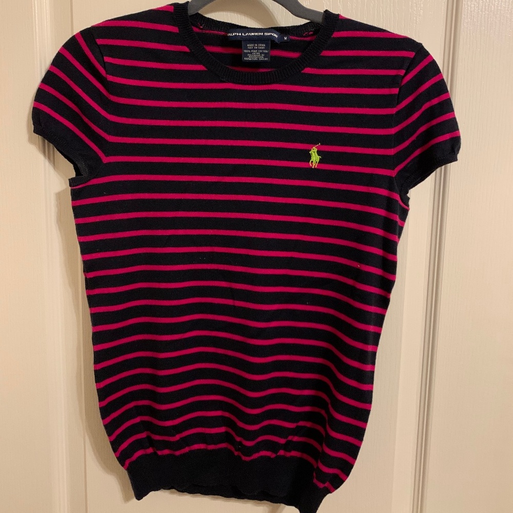 Ralph Lauren Sport Shirt, Pink & Navy Blue